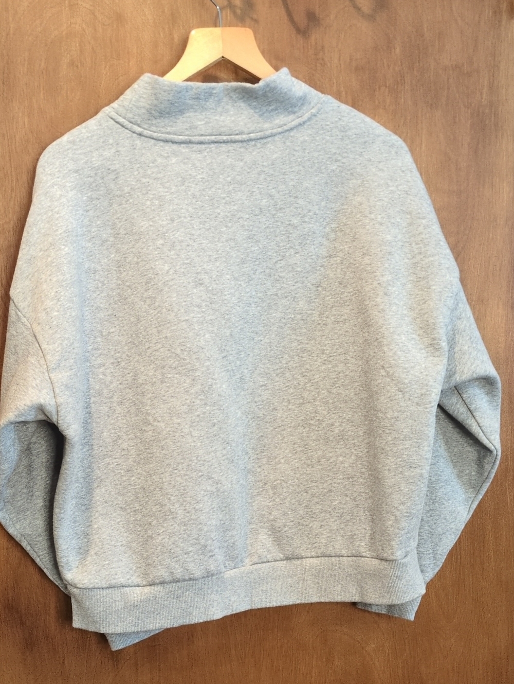 JoyLab Grey Mock Neck Sweatshirt with Pink & Blue 'LOVE' Appliqué - Picture 4 of 6